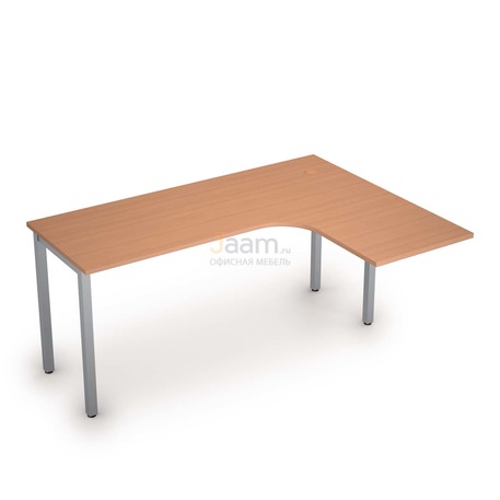 Мебель для персонала Стол криволинейный на металлических опорах правый 2М.133