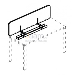 Мебель для персонала Экран настольный фронтальный тканевый с мягким наполнителем с кабель-каналом для стола 140 Б 877 Г