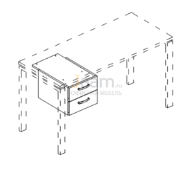 Мебель для персонала Тумба подвесная 2-ящичная (для стола 80) 219 БП