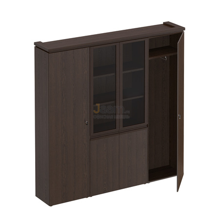 Кабинет руководителя Офисный шкаф комбинированный (для документов узкий + со стеклом + для одежды узкий) МК 377