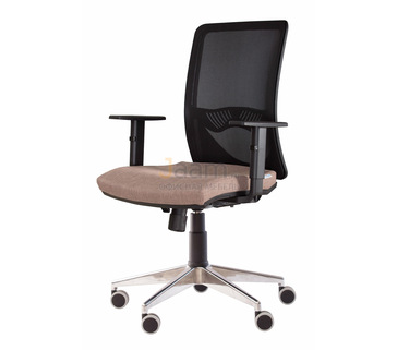 Кресло для персонала Бренда/П Ткань кат. 1 с фиксацией/база алюминий