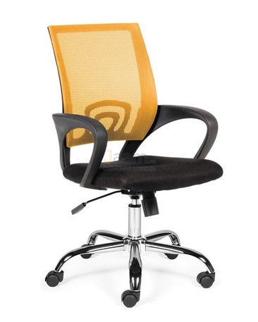 Кресло Спринг сталь+хром оранжевое